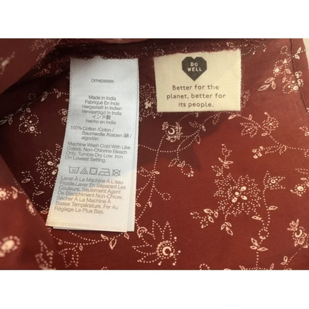 NWT Madewell Floral V-Neck Top Sz S